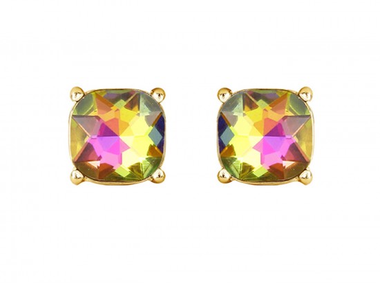 Viteral Crystal Square Cushion Post Earrings