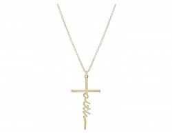 Gold Cross FAITH Chain Necklace