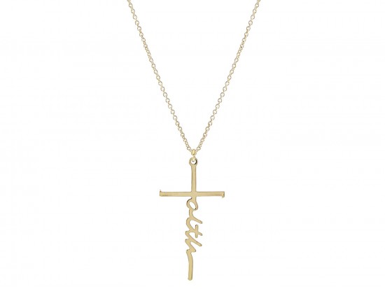 Gold Cross FAITH Chain Necklace Gold Cross FAITH Chain Necklace