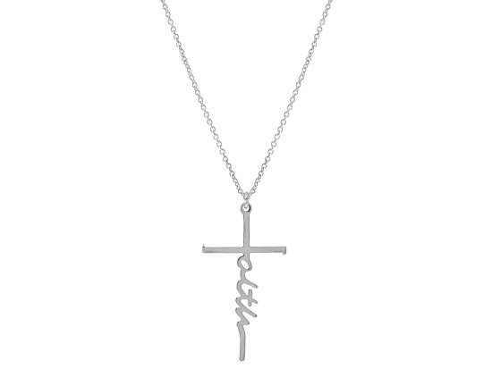Silver Cross FAITH Chain Necklace