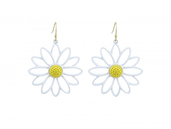 White Rubber Coated Daisy Hook Earrings White Rubber Coated Daisy Hook Earrings