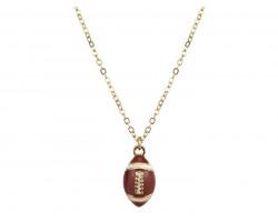 Brown Football Pendant Chain Necklace