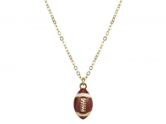 Brown Football Pendant Chain Necklace Brown Football Pendant Chain Necklace