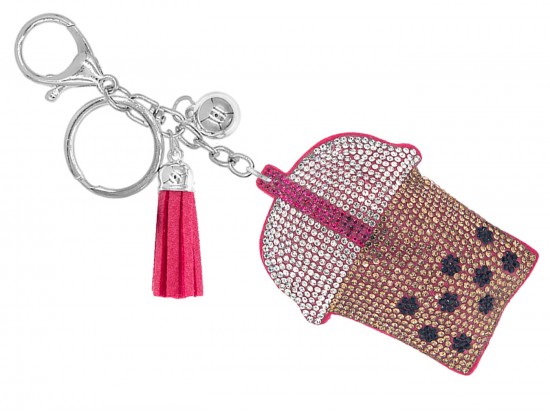 Brown Crystal Milk Tea Boba Puffy Key Chain