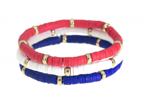 USA Heshi Bead Multi Strand Stretch Bracelet