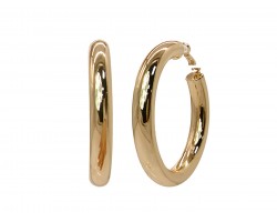 Gold Hollow 60mm Hoop Clutch Post Earrings