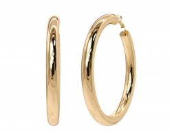 Gold Hollow 80mm Hoop Clutch Post Earrings