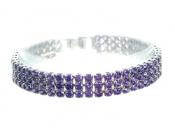Purple 3 Row CZ Crystal Tennis Bracelet