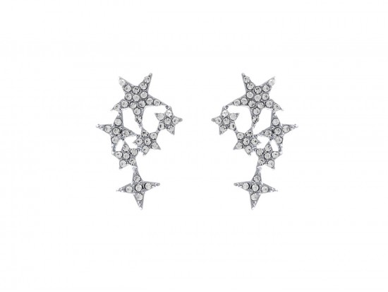 Silver Crystal Star Constellation Post Earrings
