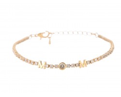 Gold MOM CZ Crystal Tennis Bracelet
