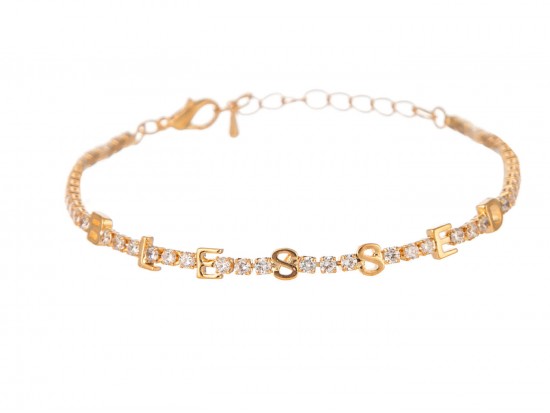 Gold BLESSED CZ Crystal Tennis Bracelet