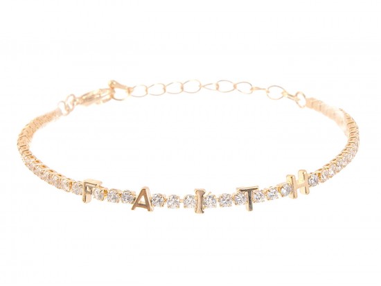 Gold FAITH CZ Crystal Tennis Bracelet Gold FAITH CZ Crystal Tennis Bracelet