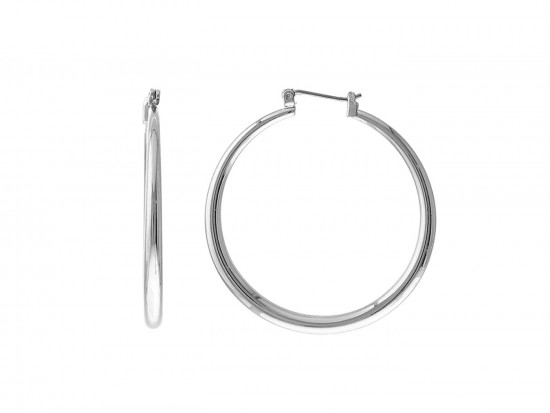 Silver Hollow Hoop 42mm Earring