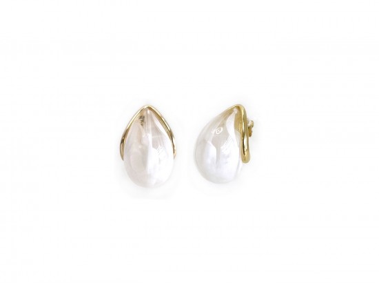 White Acrylic Teardrop Post Earrings