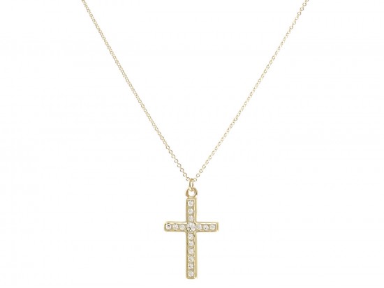 Gold Cross Crystal Chain Necklace
