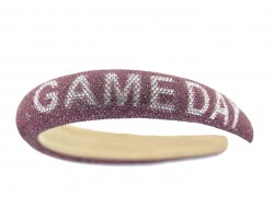 Burgundy Clear Crystal GAME DAY Headband