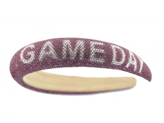 Burgundy Clear Crystal GAME DAY Headband Burgundy Clear Crystal GAME DAY Headband