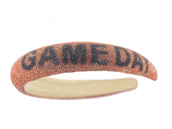 Orange Black Crystal GAME DAY Headband