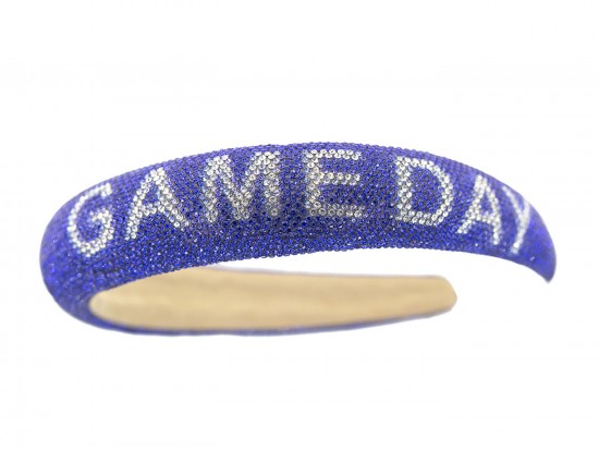 Blue Clear Crystal GAME DAY Headband