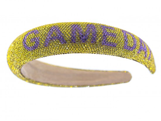 Yellow Purple Crystal GAME DAY Headband