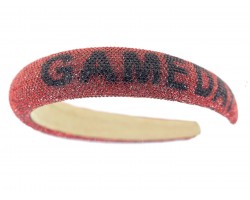 Red Black Crystal GAME DAY Headband
