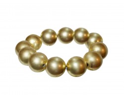 Matte Gold Lg Beaded Stretch Bracelet
