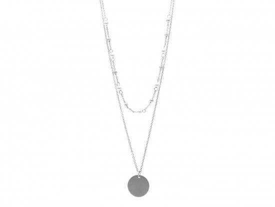 Silver Pearl Layered Necklace