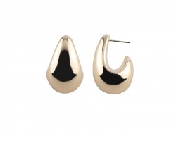 Gold Orb Teardrop Post Earrings