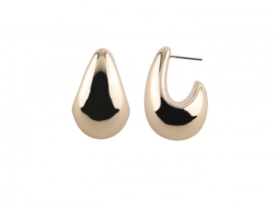 Gold Orb Teardrop Post Earrings