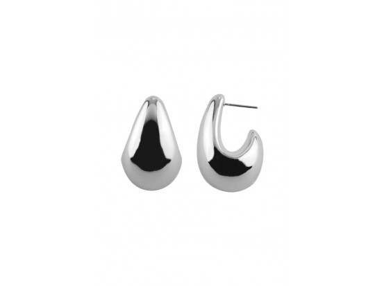 Silver Orb Teardrop Post Earrings