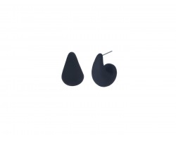 Black Silicone Teardrop Orb 22mm Post Earring