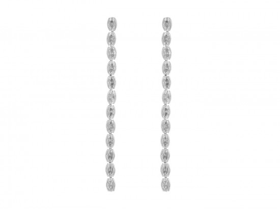 Silver Oval CZ Crystal Drop Post Earrings Silver Oval CZ Crystal Drop Post Earrings