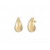 Gold Teardrop Orb Post Earrings