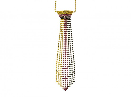 Mardi Gras Crystal Neck Tie Necklace Mardi Gras Crystal Neck Tie Necklace