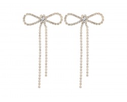 Gold Crystal Bow Post Earrings