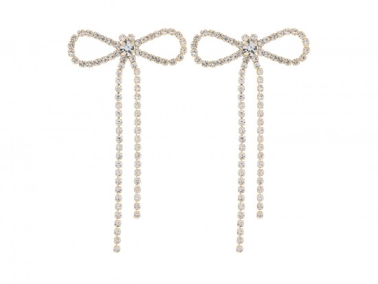Gold Crystal Bow Post Earrings Gold Crystal Bow Post Earrings