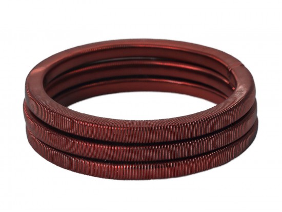 Brown Square Guitar String Bracelet 3pcs Set