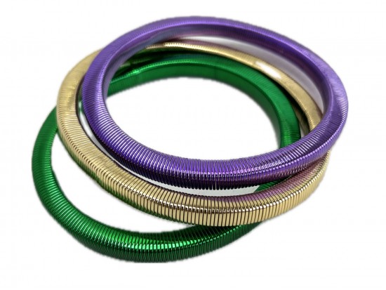 Mardi Gras Square Guitar String Bracelet 3pcs Set Mardi Gras Square Guitar String Bracelet 3pcs Set