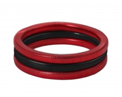 Red Black Square Guitar String Bracelet 3pcs Set
