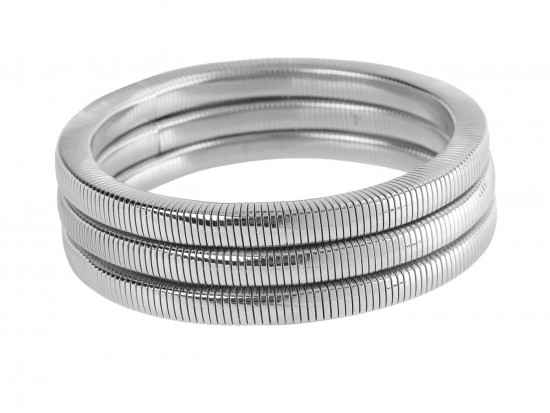 Silver Square Guitar String Bracelet 3pcs Set