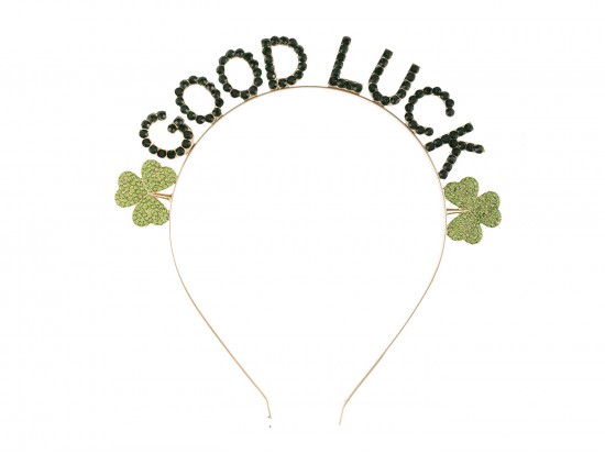 Green Crystal Good Luck Gold Wire Headband