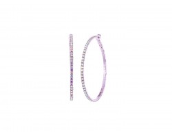 Purple AB Crystal 40mm Hoop Post Earrings