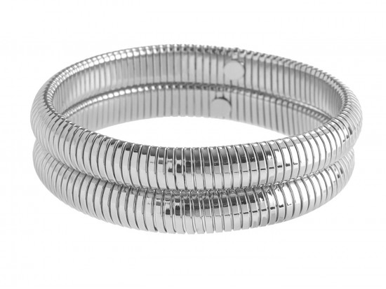 Silver Snake Chain 10mm Coil Bracelet