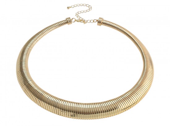 Gold Snake Cobra Chain Coil Necklace
