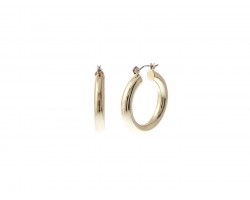 Gold 30mm Hollow Hoop Pincatch Earrings