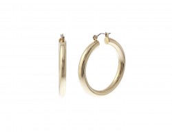 Gold 40mm Hollow Hoop Pincatch Earrings