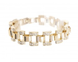 Gold Crystal Large Link Bracelet