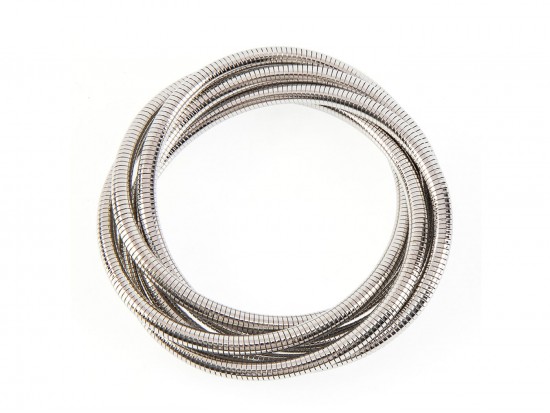 Silver Omega Chain Bracelets 5pc Set