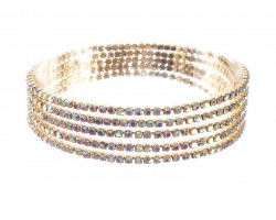 Gold AB Crystal 2mm Stretch Bracelets 5pcs