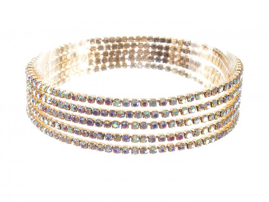 Gold AB Crystal 2mm Stretch Bracelets 5pcs Gold AB Crystal 2mm Stretch Bracelets 5pcs